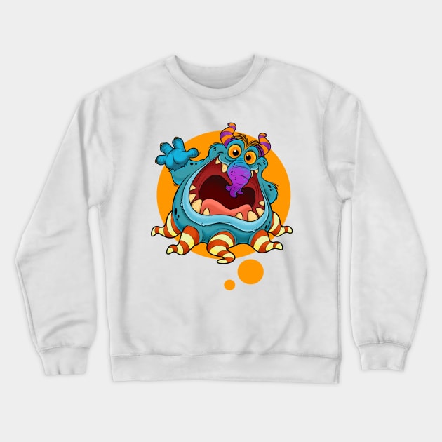 cute funny monster Crewneck Sweatshirt by nabilllll